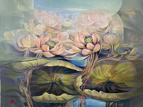 Tặng 108 bức tranh sen tri ân người yêu mến Phật giáo