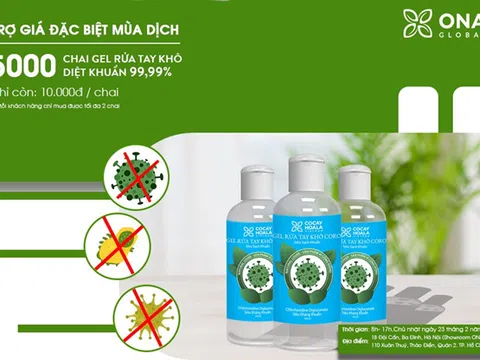 ONA GLOBAL trợ giá chai Gel rửa tay diệt khuẩn chỉ 10.000 đồng- Thắp sáng tình người giữa tâm dịch Corona