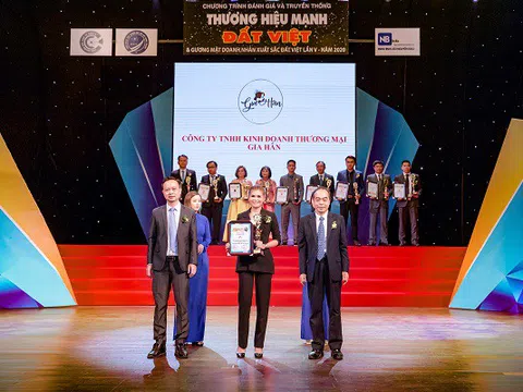 Công ty TNHH KD TM Gia Hân vinh dự nhận top 10 thương hiệu mạnh Đất Việt 2020