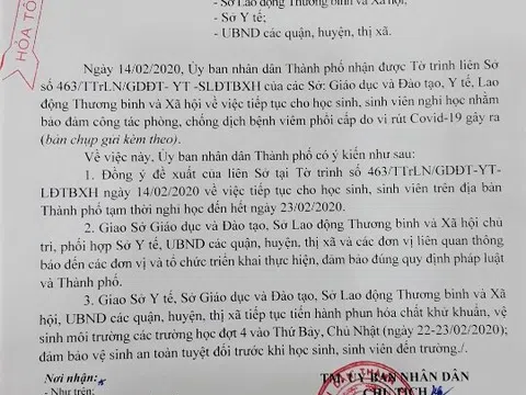 Các tỉnh gửi công văn khẩn tiếp tục cho nghỉ học hết tháng 2