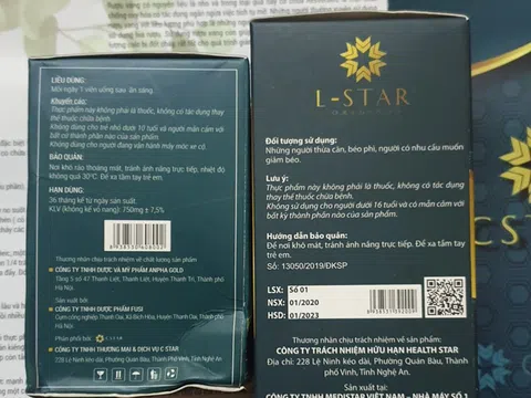 Viên uống Gstar, L-Star chứa chất cấm là nâng cấp của Viên tăng cân SQA đã bị cấm lưu hành