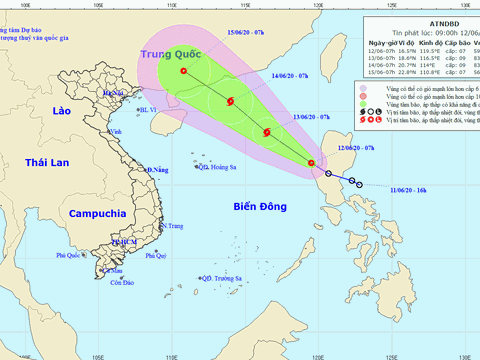 Cập nhật tình hình áp thấp trên Biển Đông: Có thể mạnh thành bão