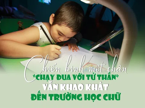 Chiến binh một chân "chạy đua với tử thần" vẫn khao khát đến trường