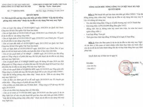 Tổng công ty CP dệt may Hà Nội: Dấu hỏi lớn về việc lựa chọn nhà thầu