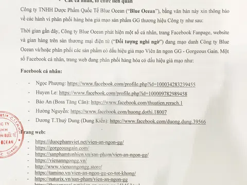 Cảnh báo sản phẩm Viên ăn ngon GG – Gorgeous Gain bị giả mạo tràn ngập trên các website và sàn thương mại điện tử