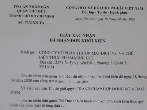 TP. HCM: Công ty Minh Đức khởi kiện Điện lực Thủ Đức ra tòa vì đơn phương ngừng cấp điện