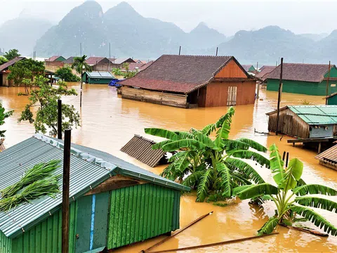 Nước lũ dâng tận nóc nhà dân Quảng Bình