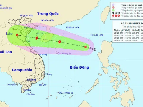 Diễn biến mới của áp thấp nhiệt đới sắp mạnh thành bão trên Biển Đông
