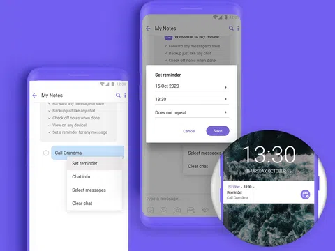 Rakuten Viber ra mắt công cụ cho phép người dùng đặt lời nhắc trong My Notes