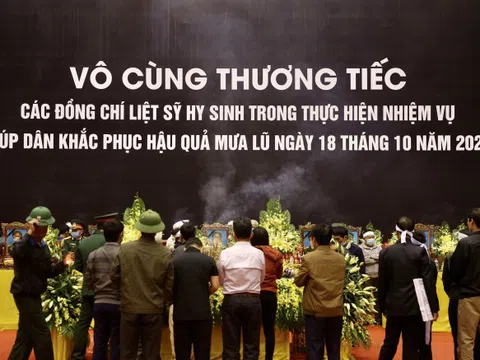 Lễ viếng, truy điệu 22 cán bộ, chiến sĩ bị vùi lấp ở Quảng Trị