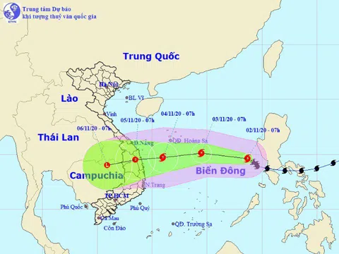 Diễn biến mới của bão số 10 Goni đang hướng vào Đà Nẵng đến Phú Yên