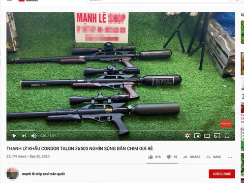 Rao bán công khai, tràn lan súng hơi trên các trang mạng