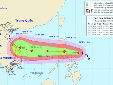 Bão Vamco giật cấp 14 lao nhanh vào Biển Đông, khả năng còn mạnh thêm