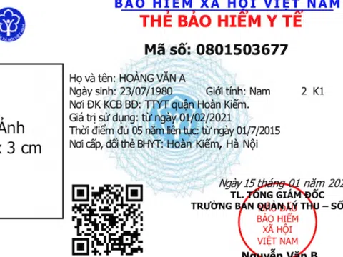 Từ 1/4/2021, người dân sử dụng mẫu thẻ bảo hiểm y tế mới