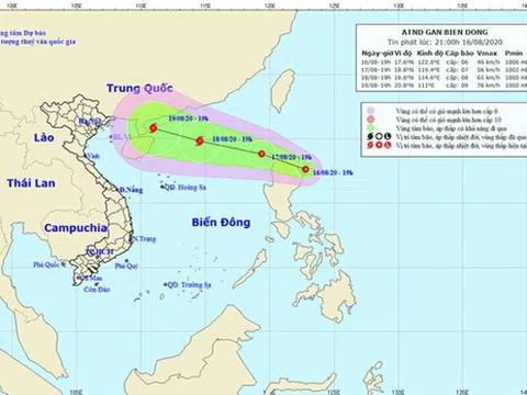 Áp thấp nhiệt đới hình thành gần Biển Đông giật cấp 8