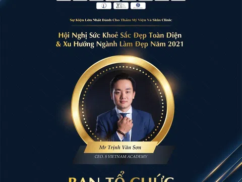 Ông Trịnh Văn Sơn CEO S Việt Nam - Thành viên Ban tổ chức tại Hội nghị sức khỏe sắc đẹp toàn diện và xu hướng ngành làm đẹp 2021