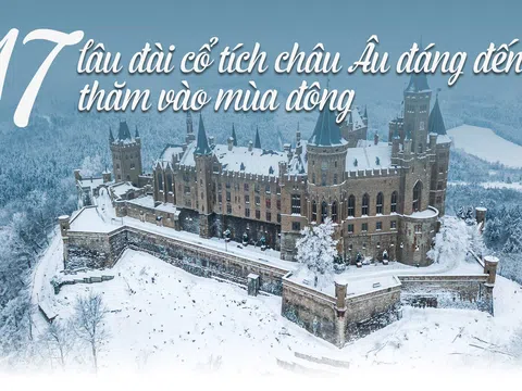 17 lâu đài cổ tích Châu Âu đáng đến thăm vào mùa đông