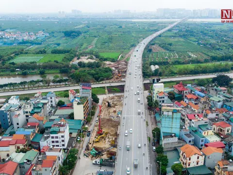 Toàn cảnh thi công dự án hơn 2.500 tỷ đồng bắc qua sông Hồng