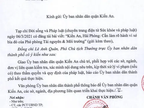 Hải Phòng: Chỉ đạo kiểm tra, xử lý hành vi xé bìa đỏ của Phó phòng Tài nguyên & Môi trường