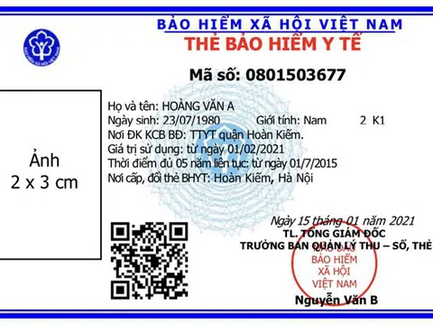 Cấp thẻ bảo hiểm y tế theo mẫu mới trên toàn quốc từ ngày 1/4