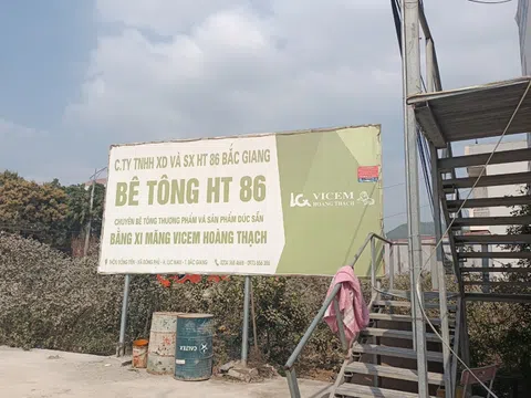 Bắc Giang: Công ty TNHH và Sản xuất HT 86 ngang nhiên xây dựng trạm trộn bê tông trên đất nông nghiệp