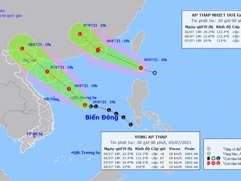 Áp thấp nhiệt đới hoạt động song song với vùng áp thấp trên Biển Đông