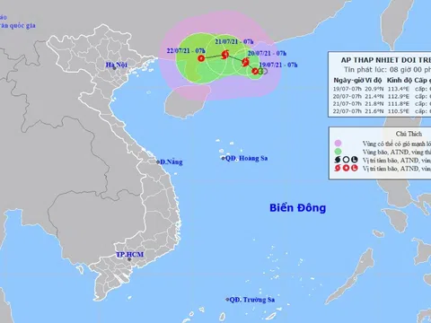 Trưa nay (19/7), Biển Đông khả năng hứng bão số 3