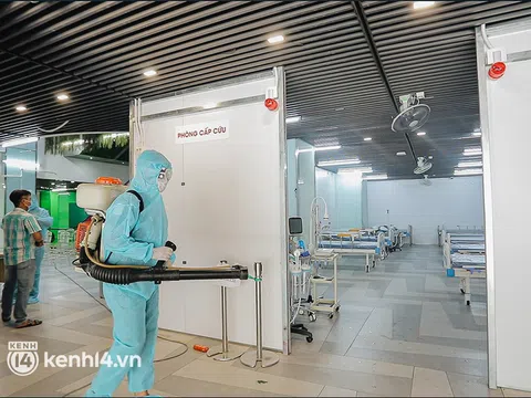 Cận cảnh bệnh viện dã chiến số 5 tại Thuận Kiều Plaza trước ngày hoạt động