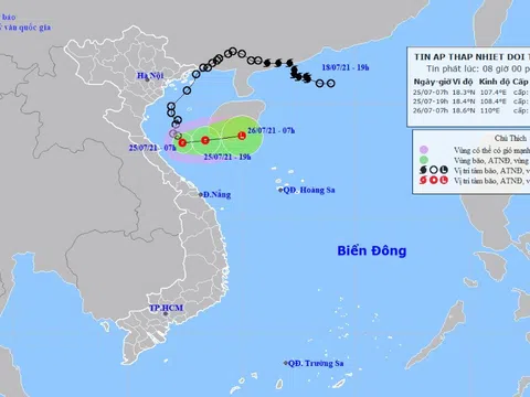 Diễn biến mới của áp thấp nhiệt đới đang gây mưa to ở Bắc Trung Bộ