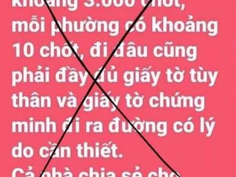 Xử phạt người phụ nữ tung tin sai sự thật “Hà Nội lập 3.000 chốt kiểm soát”