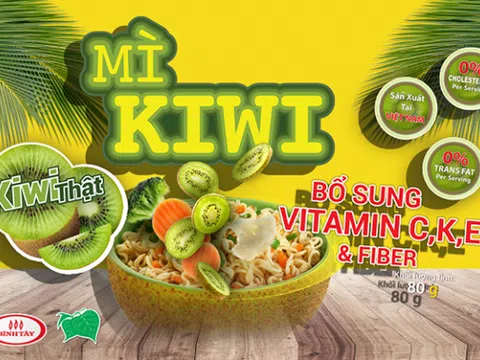 Bình Tây cho ra mắt sản phẩm mì ăn liền giàu vitamin có thành phần từ ... trái kiwi