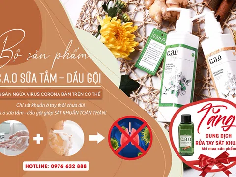 C.A.O Sữa tắm – Dầu gội kháng khuẩn, ngăn ngừa nguy cơ virus bám trên cơ thể