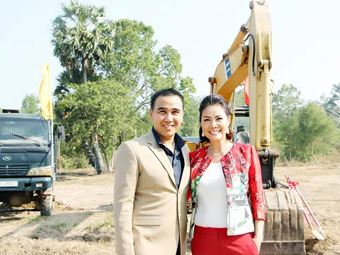 Hồ Lệ Thu về Sóc Trăng cùng MC Quyền Linh tham dự lễ khởi công Khu văn hóa Giếng Tiên